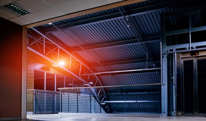 Empty  airport at night