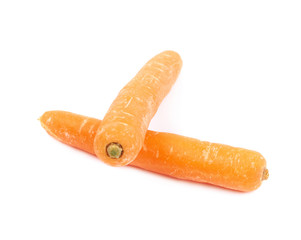Pile of baby carrots isolated