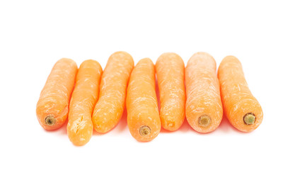 Pile of baby carrots isolated