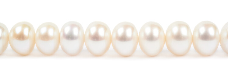 Fragment of a pearl necklace isolated