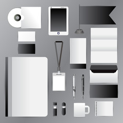 White identity template with blue origami elements. Vector compa © ploygraphic