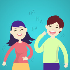  Cute couple laughing together