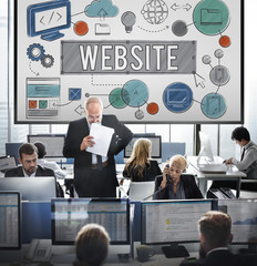 Website Homepage Global Communication Technology Concept