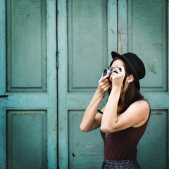 Traveler Photograph Journey Tourist Girl Lady Concept