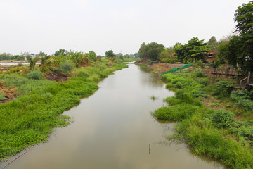 Fototapeta na wymiar Irrigation canal in Thailand