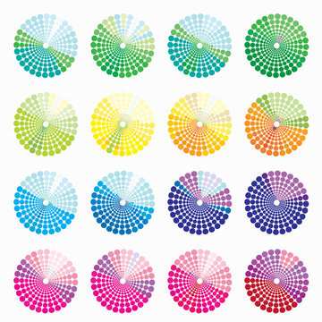 set of different colored circular blue  illustration