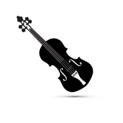 Fototapeta na wymiar Violin on a white background, vector illustration