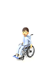 車椅子を使っている少年