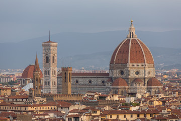Fototapeta na wymiar Florence (Firenze, Tuscany, Italy): Famous Santa Maria del Fiore cathedrall, Duomo by Brunelleschi