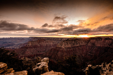 Sunrise at Grand View Point in Grand Canyon National Park