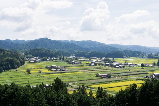 日本の農村風景　恵那　俯瞰