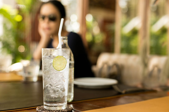 Healthy Nutrition Of Drinking Water With Lemon And Woman