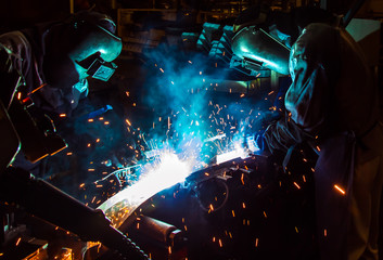 welder Industrial automotive part in factory