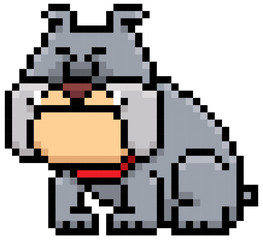 Obraz premium Vector illustration of cartoon Dog - Pixel design