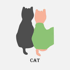 Illustration shadow of the animal on a white background