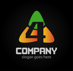 Vector sign number four logo
