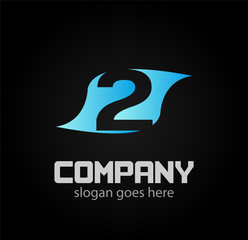Number logo design.Number two logo

