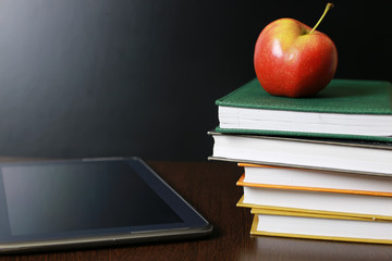 Education an apple and books