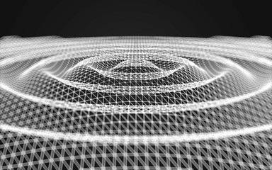 Abstract polygonal space low poly dark background