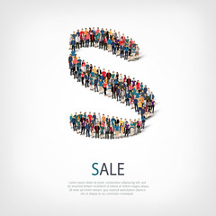 sale people sign 3d