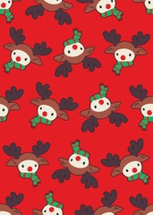Obraz premium Reindeer seamless Christmas pattern