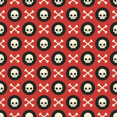 Vector seamless pattern skulls and crossbones background