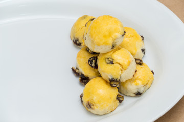 baked fruit scones - similar to American 