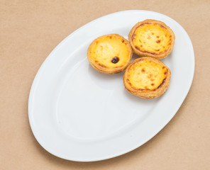 Egg Tart on  white dish