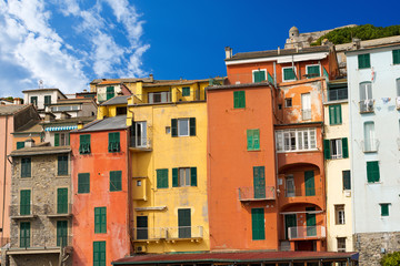 Fototapeta na wymiar The tower houses in Portovenere (UNESCO world heritage site). La Spezia, Liguria, Italy