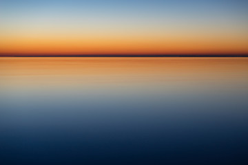 Calm and mystical sea by night