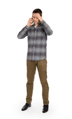 Caucasian man on the phone - confusing phone call