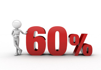 character with 10% discount sign