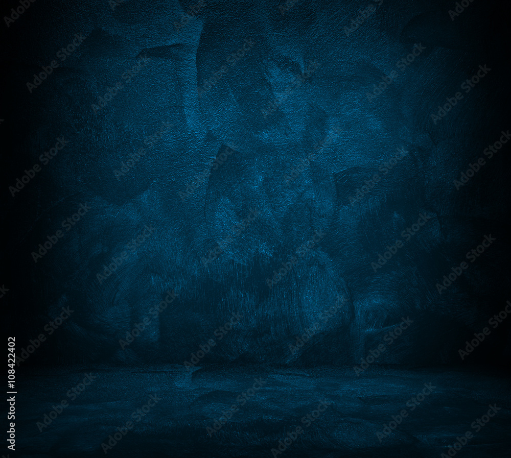 Poster blue paint interior background