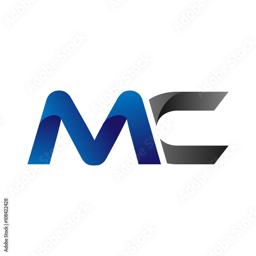 "Modern Simple Initial Logo Vector Blue Grey Letters mc" Stockfotos und