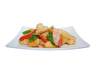 chinese food stir-fried chicken with pineapple and pickled ginger asian menu 13