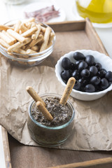 toasted bread with olive pate