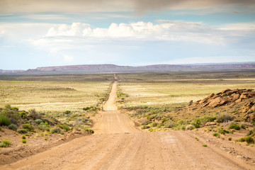Long, straight dirt road - Powered by Adobe