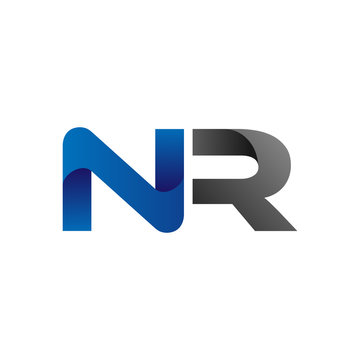 Modern Simple Initial Logo Vector Blue Grey Letters nr
