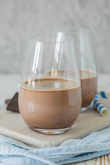 Chocolate milk in glasses