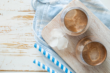 Chocolate milk in glasses