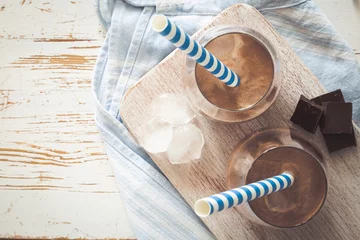 Keuken foto achterwand Milkshake Chocolademelk in glazen