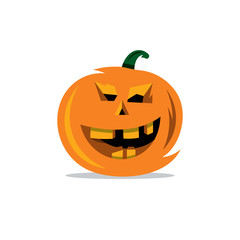 Vector Halloween Pumpkin Cartoon Illustration.