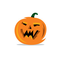 Vector Halloween Pumpkin Cartoon Illustration.