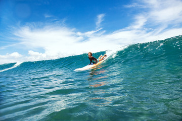 Kid surfing
