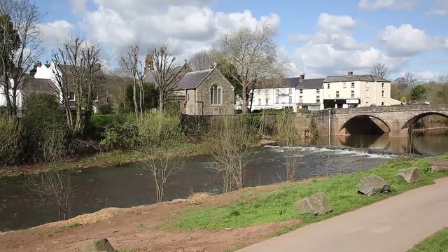 Monmouth Wales Wye valley town pan 