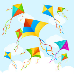 Fototapeta na wymiar Colorful Kite Background. Vector