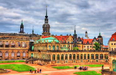 View of Dresden castle from Zwinger Palace