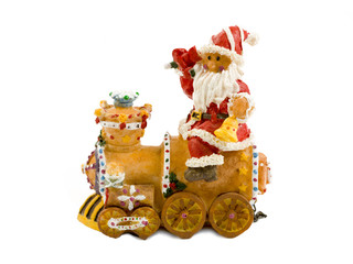 santa claus in a train