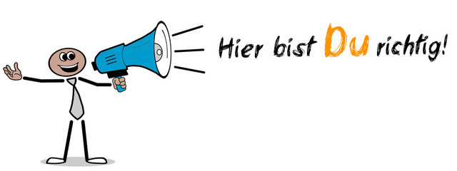 Hier bist Du richtig! Mann mit Megafon