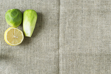radishes and lemon